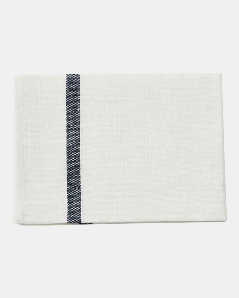 Thick Linen Kitchen Cloth: White with Navy Stripe – Shop Fog Linen