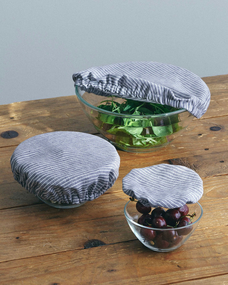 Dot and Army Cloth Bowl Covers in Linen & Cotton, Set of 6, 3