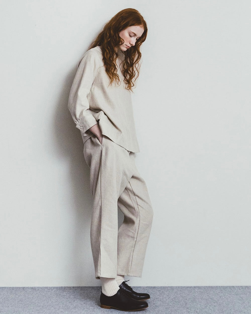 Miyu Pant: Wool Linen Natural