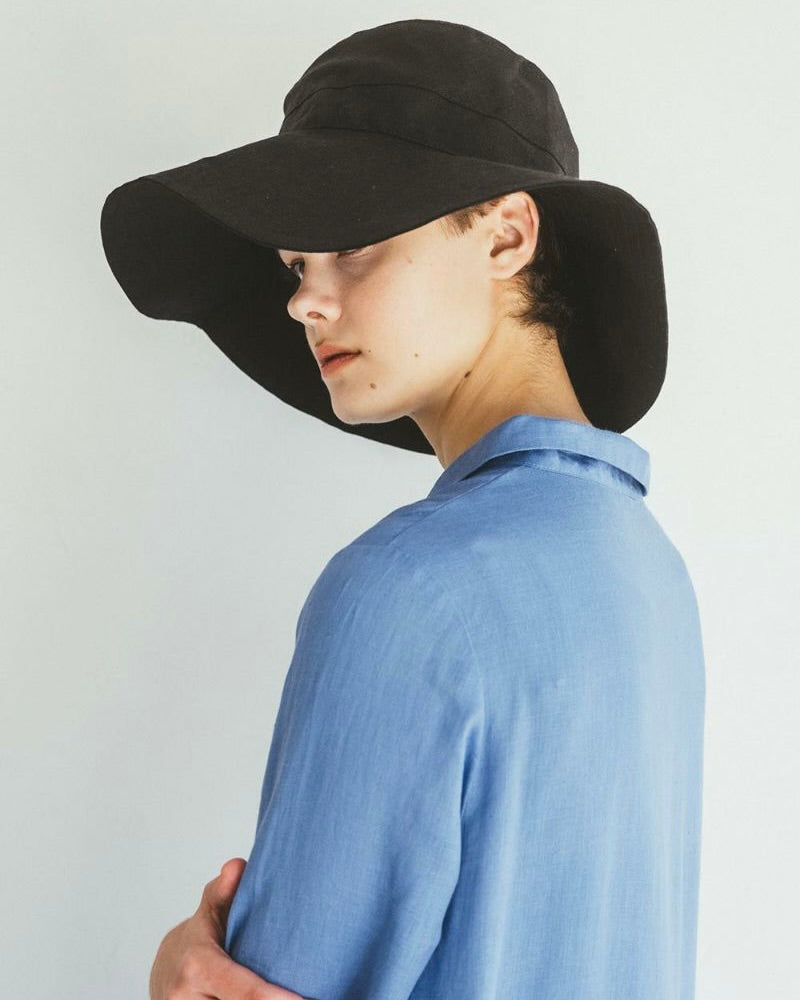 Atlin Linen Hat: Black