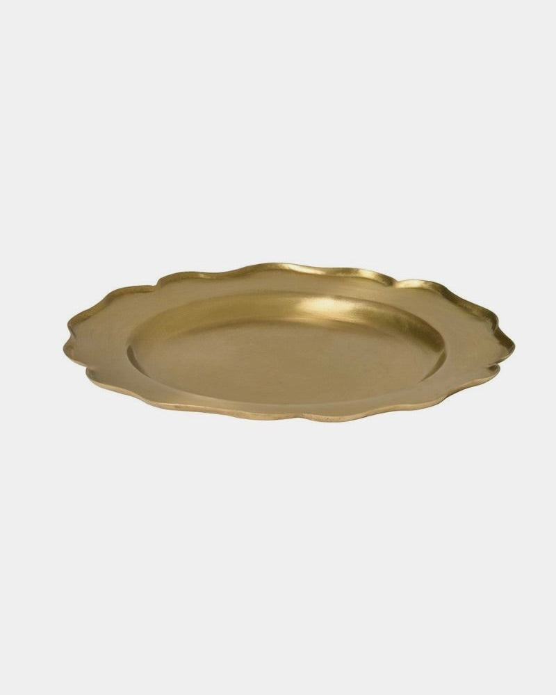 Brass Ruffle Edge Tray: Medium