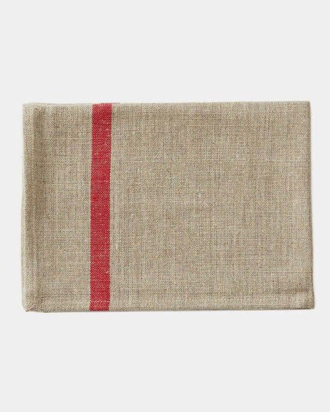 Thick Linen Kitchen Cloth: White with Red Stripe – Shop Fog Linen