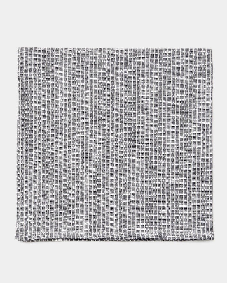 Napkin: Grey Thin White Stripe