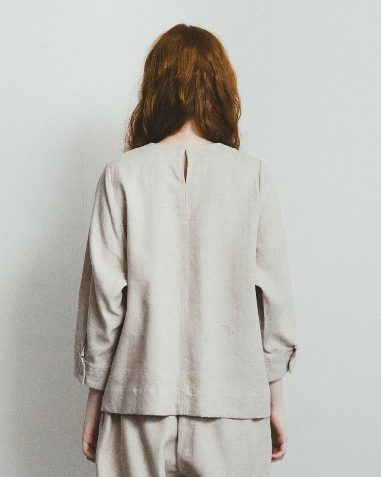 Sui Top: Wool Linen Natural