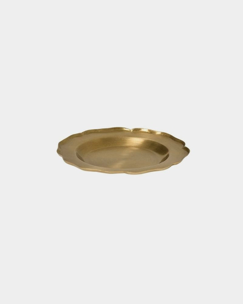 Brass Ruffle Edge Tray: Small